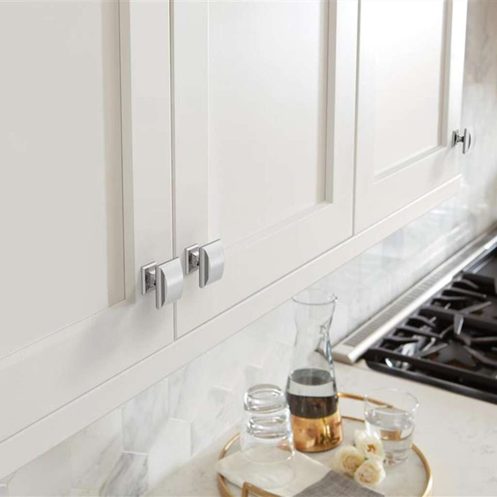 Amerock Candler Rectangle Cabinet Knob in Polished Chrome 1-1/2" BP2936826 Mounted