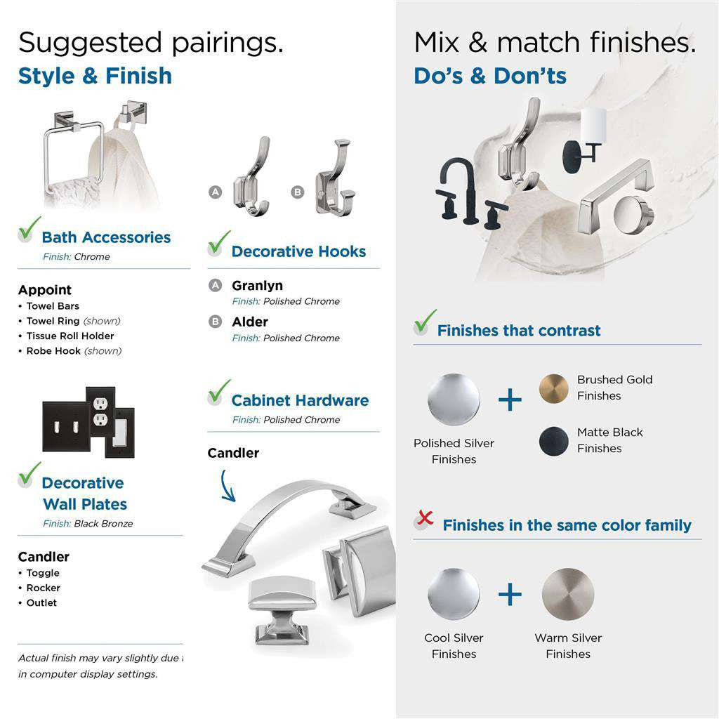 Amerock Candler Rectangle Cabinet Knob in Polished Chrome 1-1/4" BP2934026 Suggested Pairings