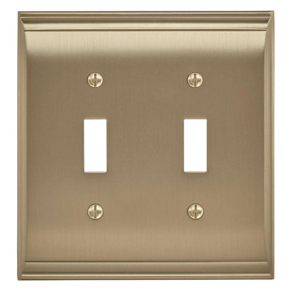 AMEROCK Candler Toggle Switch Wall Plate in Golden Champagne Double BP36501BBZ