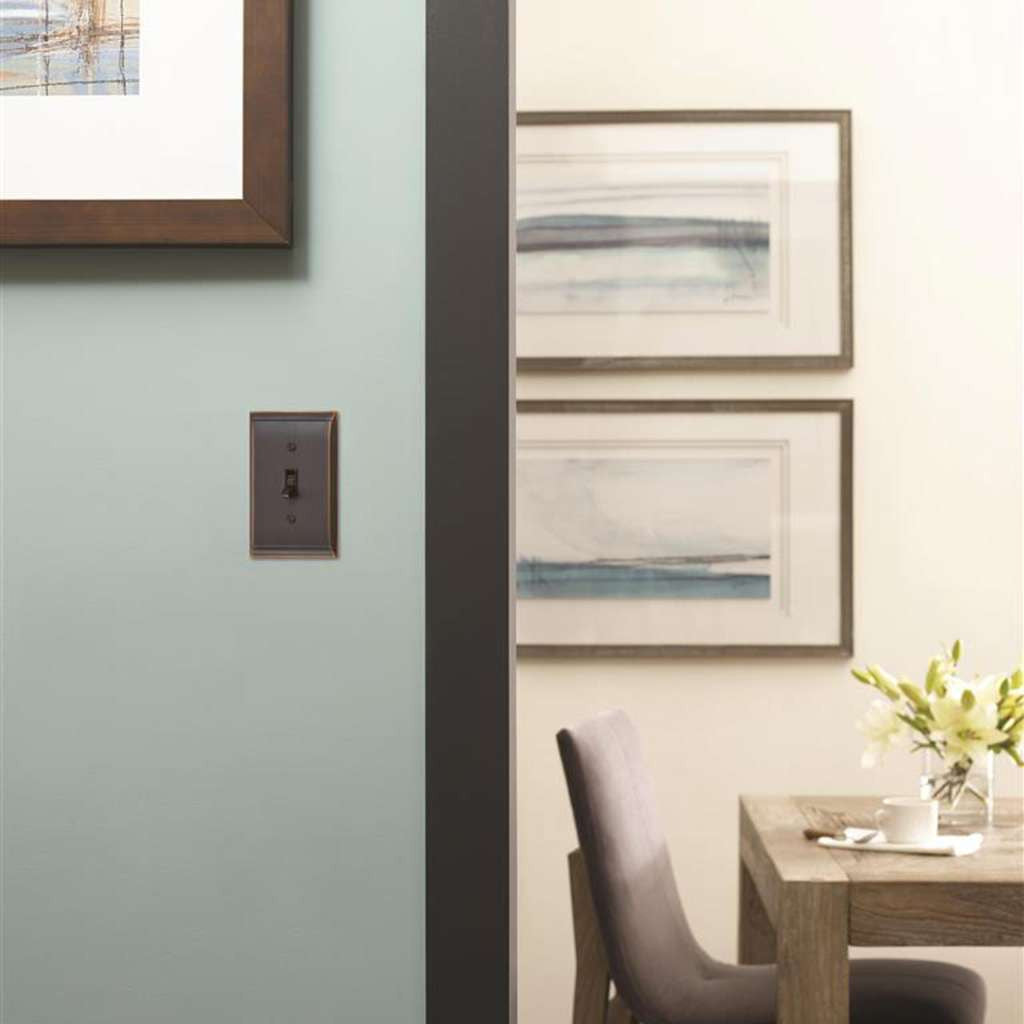 AMEROCK Candler Toggle Switch Wall Plate in Oil Rubbed Bronze Single BP36500ORB Mounted