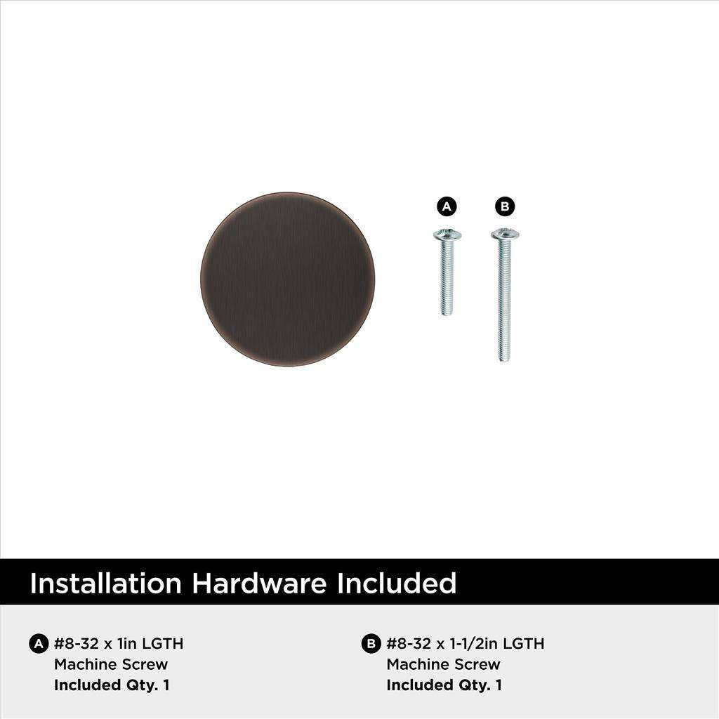 AMEROCK Chalice 1-1/4" Diameter Cabinet Knob in Oil Rubbed Bronze BP37022ORB Installation Hardware