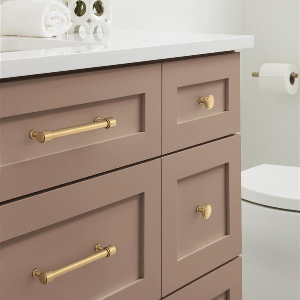 AMEROCK Faircrest 1-1/4" Diameter Cabinet Knob in Champagne Bronze BP37460CZ in Bathroom