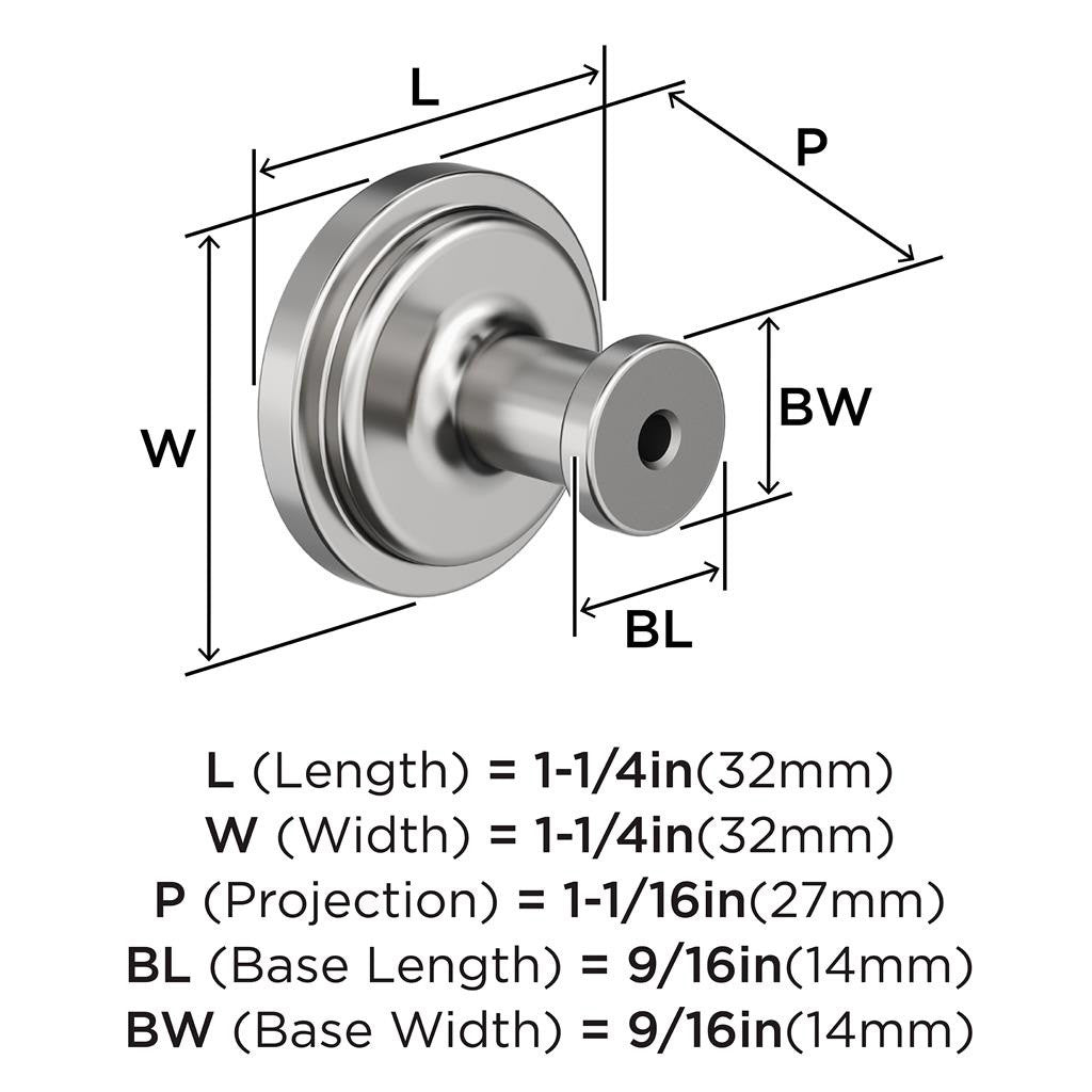 AMEROCK Faircrest 1-1/4" Diameter Cabinet Knob in Chrome BP3746026 Specs