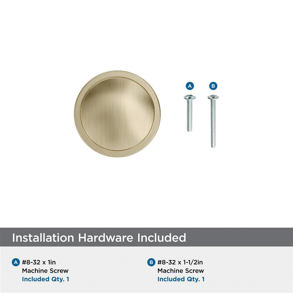 AMEROCK Faircrest 1-1/4" Diameter Cabinet Knob in Golden Champagne BP37460BBZ Installation Hardware