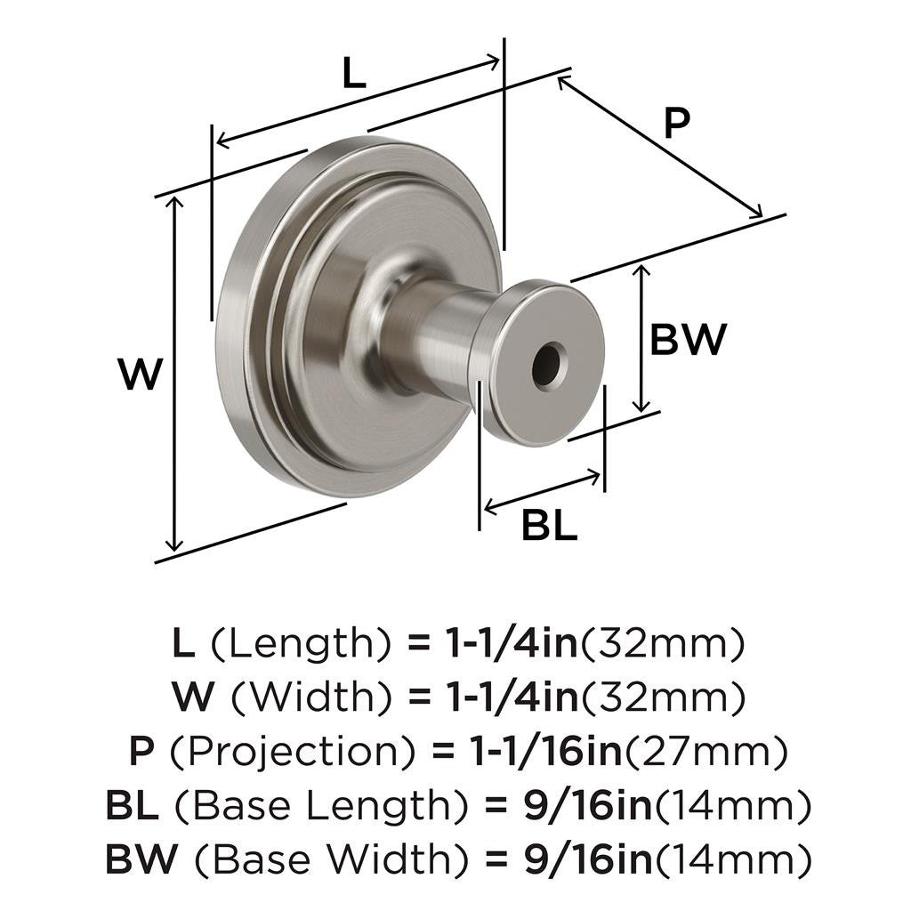 AMEROCK Faircrest 1-1/4" Diameter Cabinet Knob in Satin Nickel BP37460G10 Specs