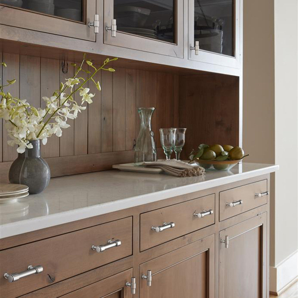 AMEROCK Faircrest 2" Length Wrapped Bar Knob Cabinet Pull in Chrome BP3746126 on Brown