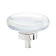 AMEROCK Glacio 1-3/4" Diameter Glass Cabinet Knob in Clear and Polished Nickel BP36652CPN