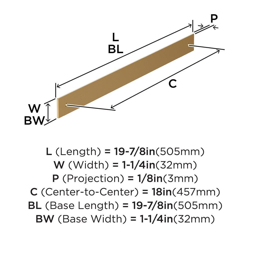 AMEROCK Ladera Rectangle Appliance Pull Backplate in Champagne Bronze 18" BP37770CZ Specs