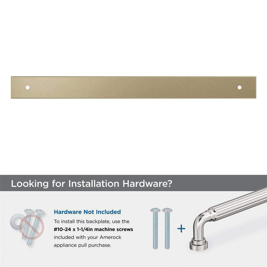 AMEROCK Ladera Rectangle Appliance Pull Backplate in Golden Champagne 12" BP37769BBZ Installation Hardware