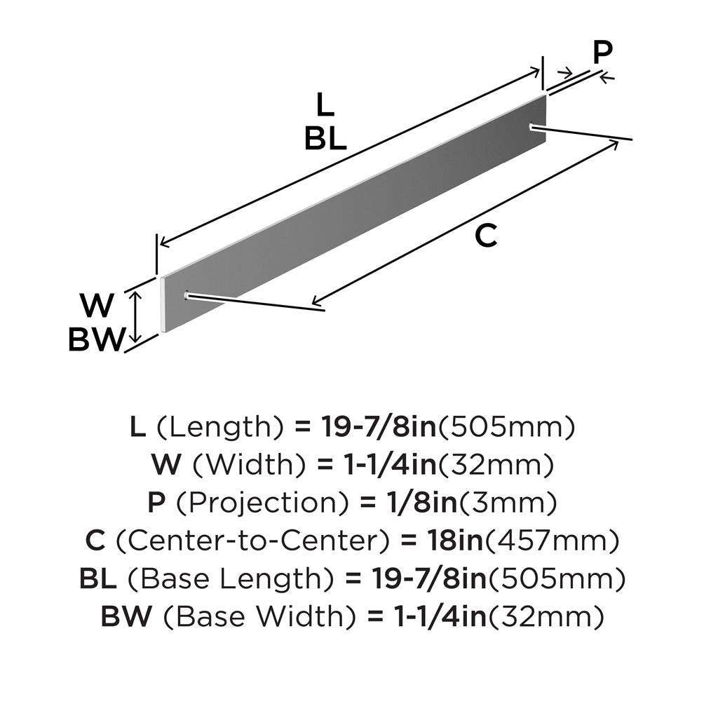 AMEROCK Ladera Rectangle Appliance Pull Backplate in Polished Chrome 18" BP3777026 Specs