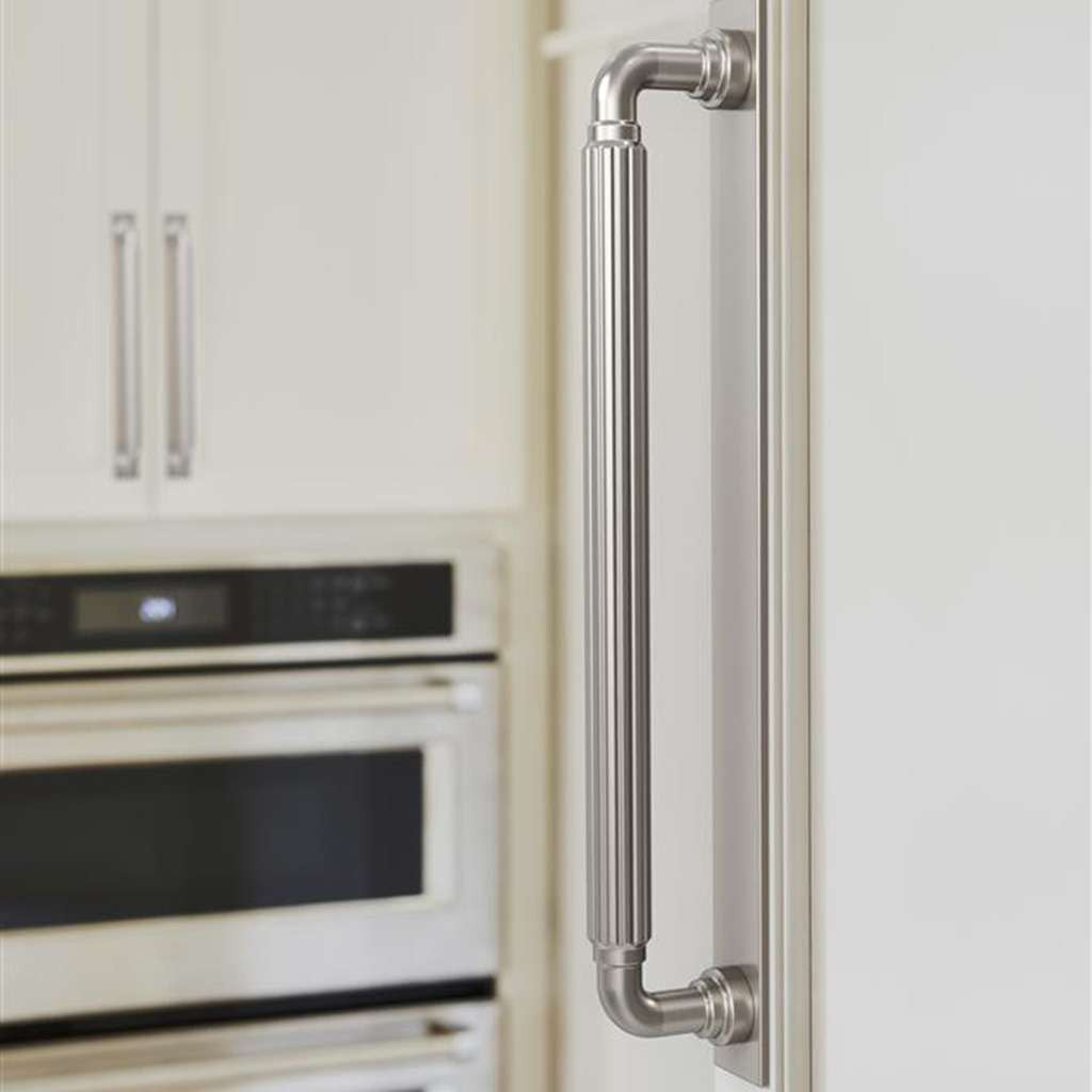 AMEROCK Ladera Rectangle Appliance Pull Backplate in Satin Nickel 12" BP37769G10 Mounted