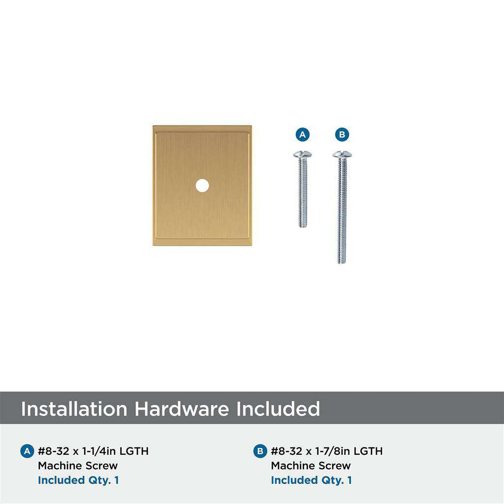 AMEROCK Maymont 1-5/8" Rectangle Cabinet Knob Backplate in Champagne Bronze BP37586CZ Installation Hardware