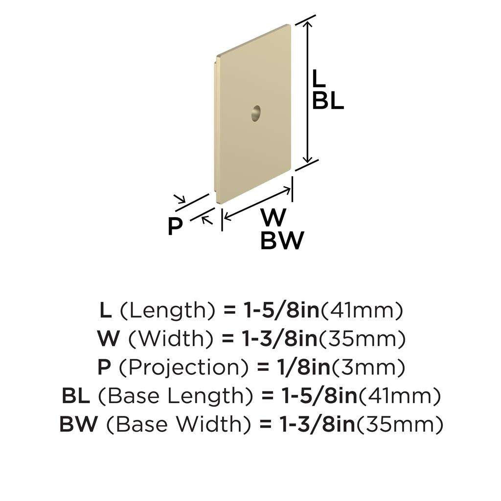 AMEROCK Maymont 1-5/8" Rectangle Cabinet Knob Backplate in Golden Champagne BP37586BBZ Specs