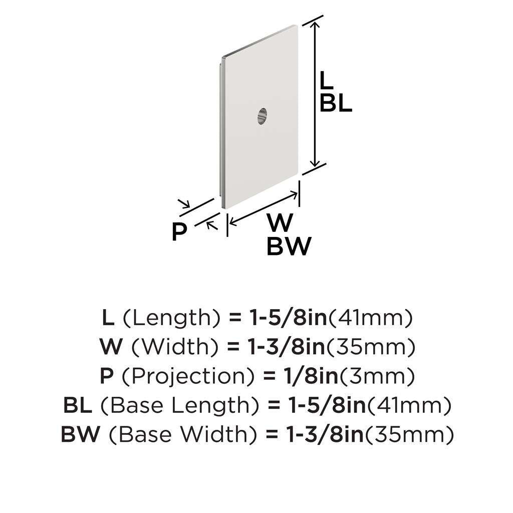 AMEROCK Maymont 1-5/8" Rectangle Cabinet Knob Backplate in Polished Chrome BP3758626 Specs