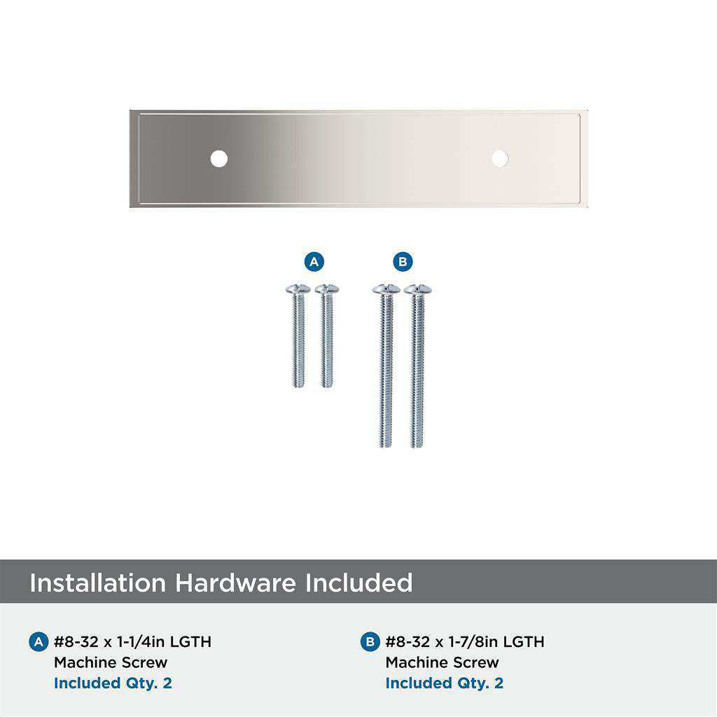 AMEROCK Maymont Rectangle Cabinet Handle Backplate in Polished Nickel 3" BP37587PN Installation Hardware