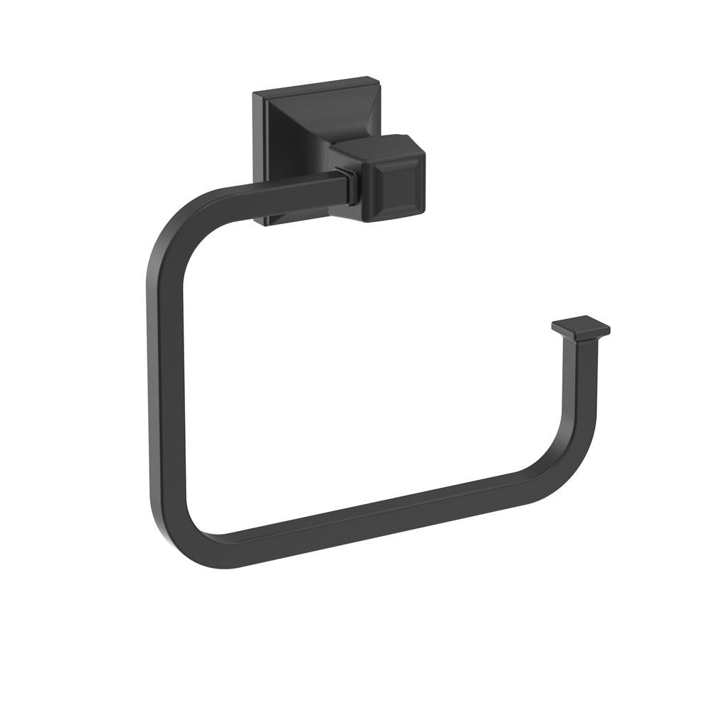 AMEROCK Mulholland 6-13/16" Long Hanging Towel Ring in Matte Black BH36022MB