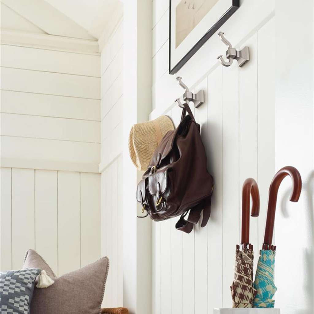 AMEROCK Mulholland Double Robe Hook in Brushed Nickel BH36020G10 in Foyer