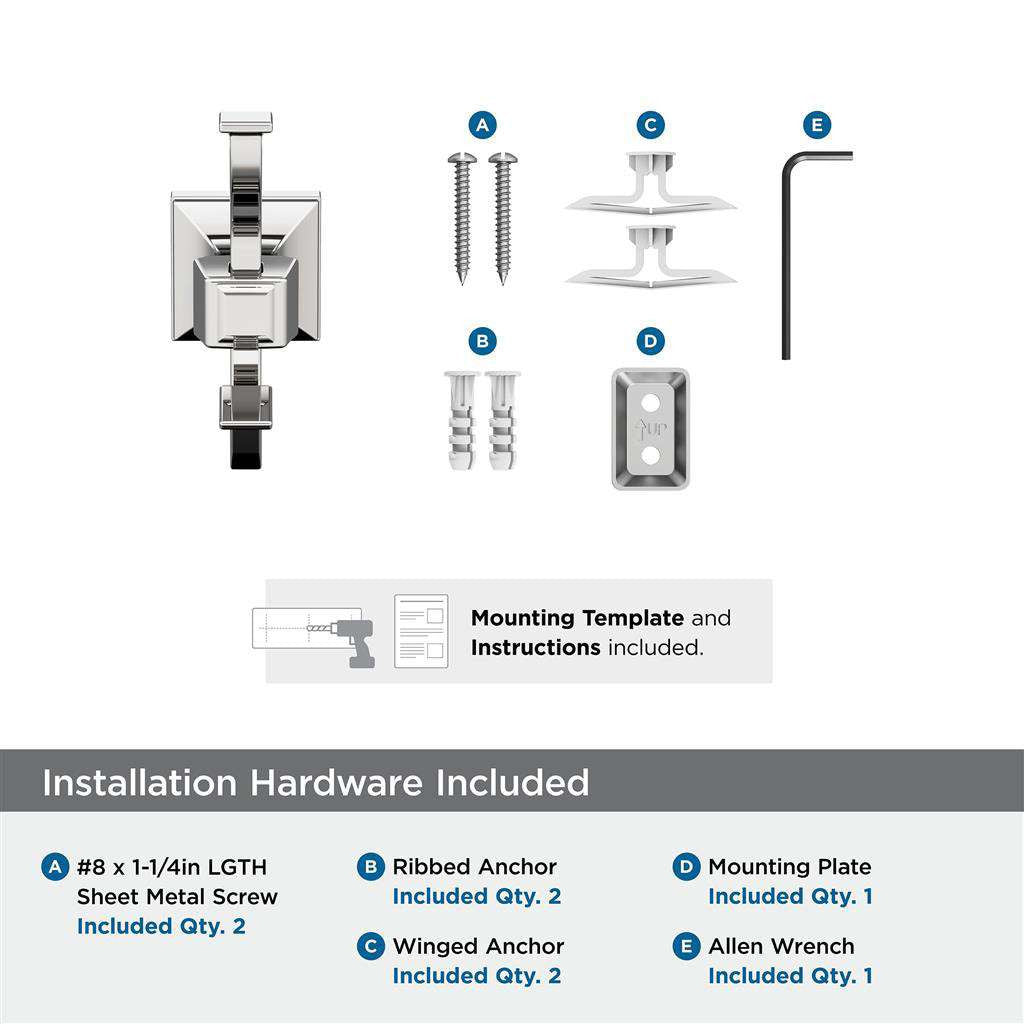 AMEROCK Mulholland Double Robe Hook in Polished Chrome BH3602026 Installation Hardware