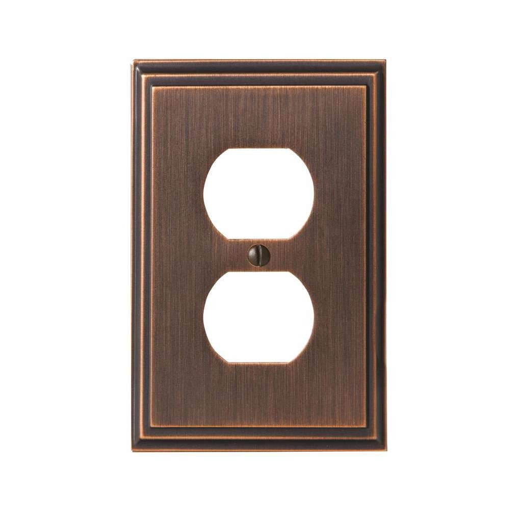 AMEROCK Mulholland Duplex Outlet Wall Plate in Oil Rubbed Bronze BP36522ORB