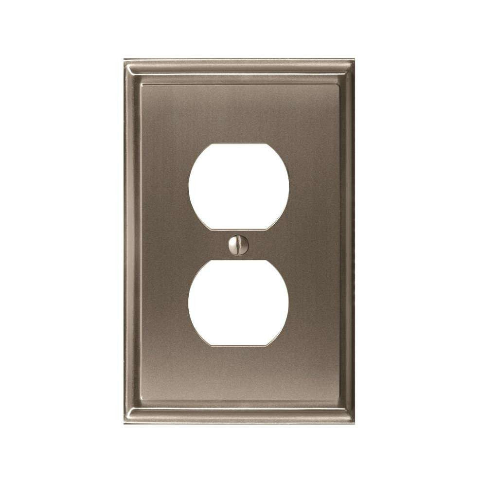 AMEROCK Mulholland Duplex Outlet Wall Plate in Satin Nickel BP36522G10