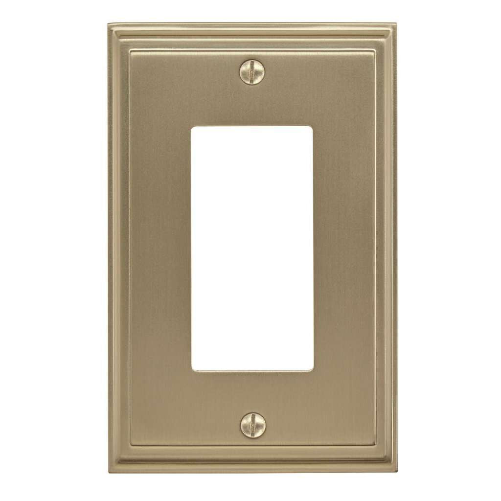 AMEROCK Mulholland GFI Rocker Switch Wall Plate in Golden Champagne Single BP36518BBZ