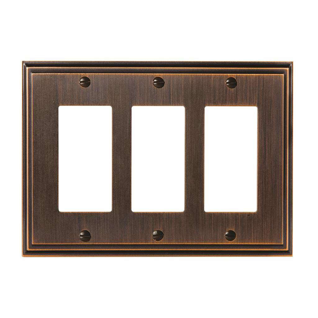 AMEROCK Mulholland GFI Rocker Wall Plate in Oil Rubbed Bronze Triple BP36520ORB