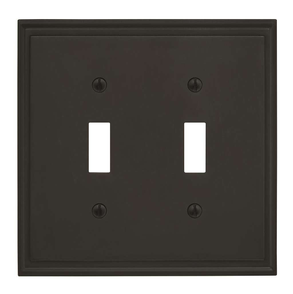 AMEROCK Mulholland Toggle Switch Wall Plate in Black Bronze Double BP36515BBR