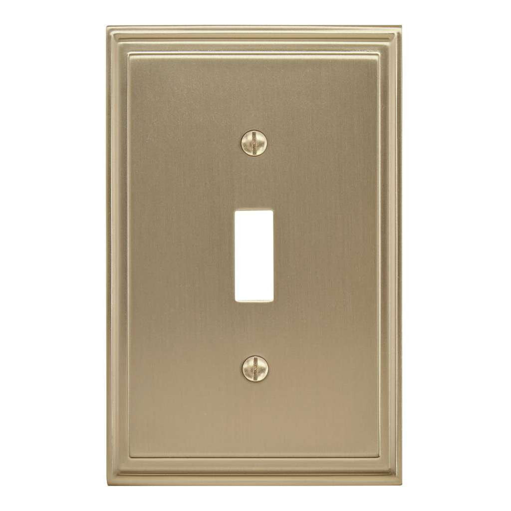 AMEROCK Mulholland Toggle Switch Wall Plate in Golden Champagne Single BH36514BBZ