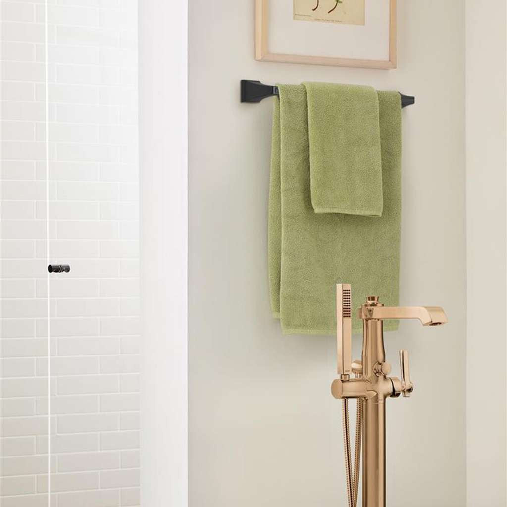 AMEROCK Mulholland Towel Bar in Matte Black 18" BH36023MB in Bathroom