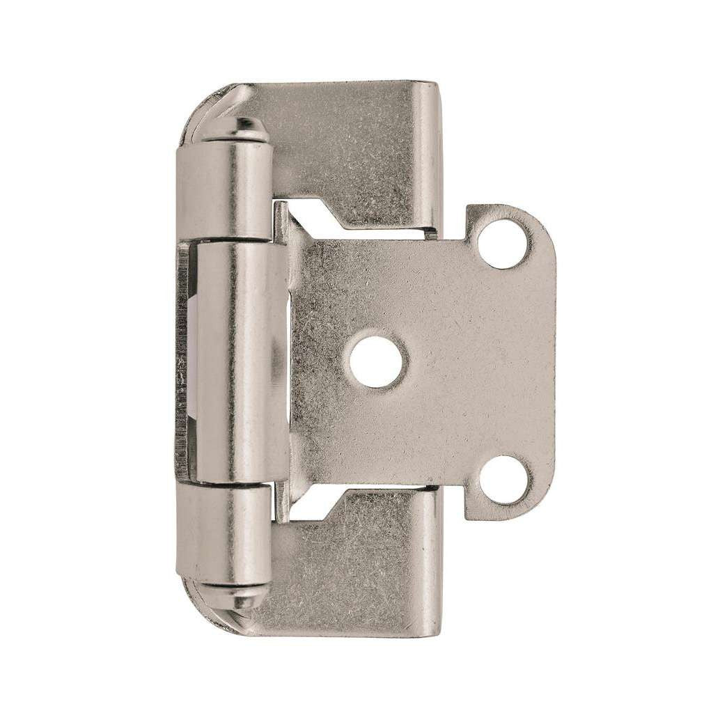 AMEROCK Partial Wrap Self Closing 1/2" Overlay Cabinet Hinge (pair) in Satin Nickel BPR7550G10