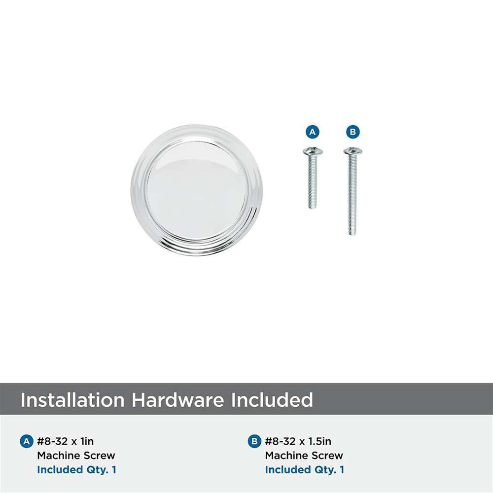 AMEROCK Revitalize 1-1/4" Diameter Cabinet Knob in Polished Chrome BP5534226 Hardware Included