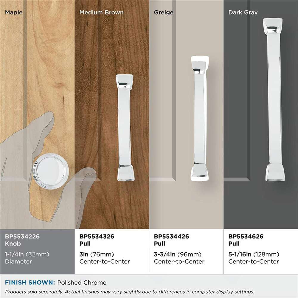 AMEROCK Revitalize 1-1/4" Diameter Cabinet Knob in Polished Chrome BP5534226 Sizes