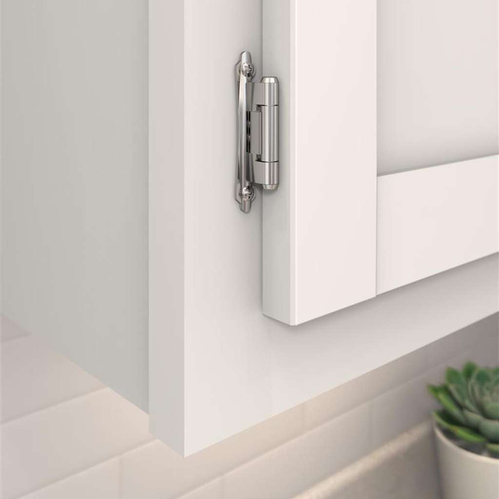 AMEROCK Scalloped Edge Self Closing Face Mount 3/8" Inset Cabinet Hinge (pair) in Polished Chrome BPR792826 Mounted