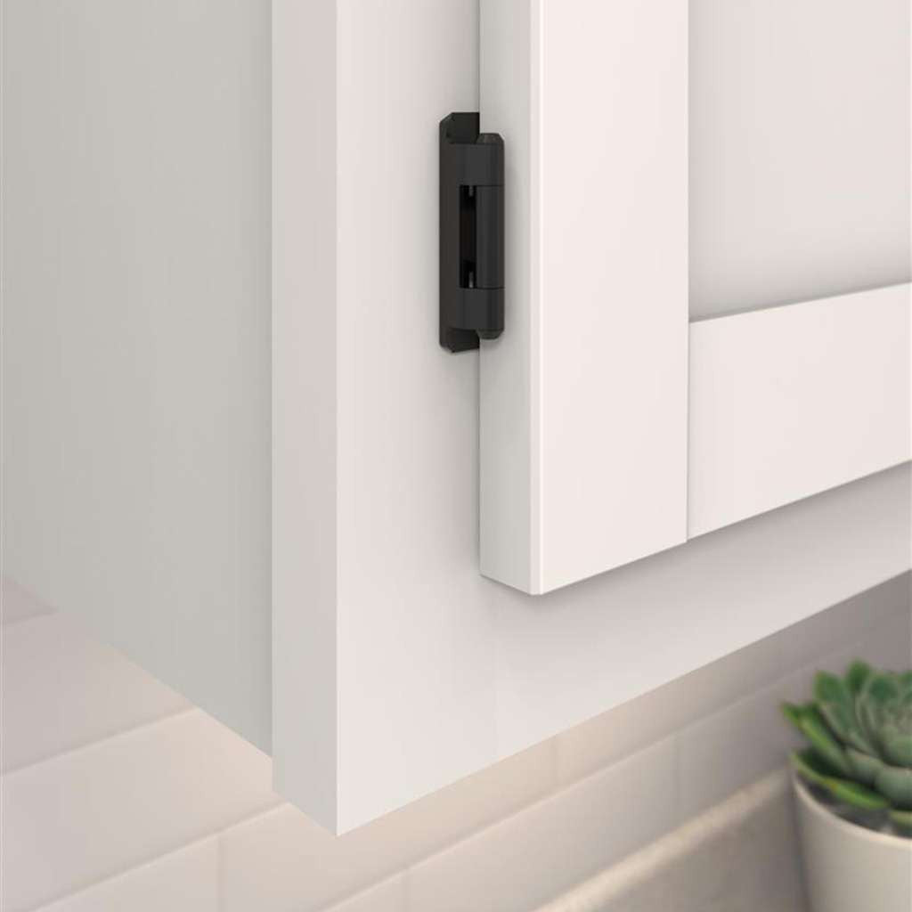AMEROCK Self Closing 3/8" Inset Partial Wrap Cabinet Hinge (pair) in Flat Black BPR7565FB Mounted