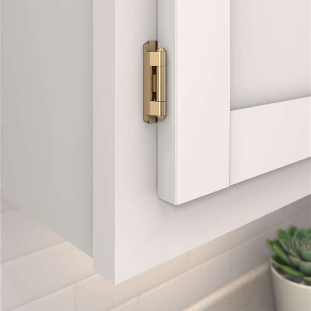 AMEROCK Self Closing Partial Wrap 1/2" Overlay Cabinet Hinge (pair) in Champagne Bronze BPR7550CZ Mounted