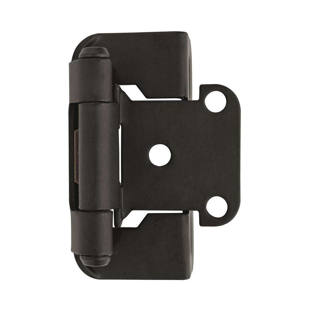 AMEROCK Self Closing Partial Wrap 1/2" Overlay Cabinet Hinge (pair) in Flat Black BPR7550FB