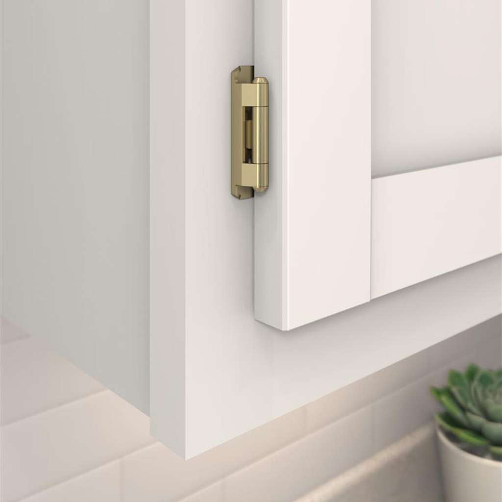 AMEROCK Self Closing Partial Wrap 1/2" Overlay Cabinet Hinge (pair) in Golden Champagne BPR7550BBZ Mounted