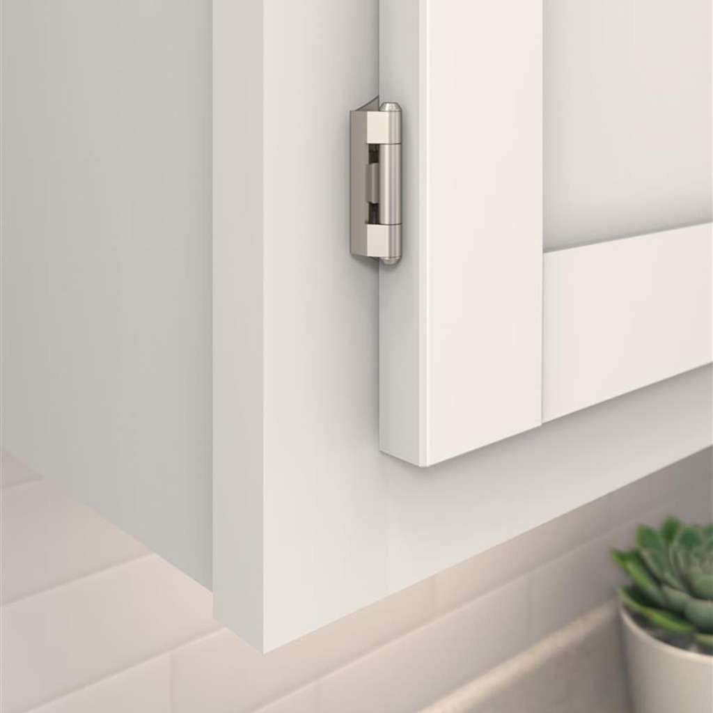 AMEROCK Self Closing Partial Wrap 1/4" Overlay Cabinet Hinge (pair) in Satin Nickel BPR7566G10 Mounted