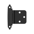 AMEROCK Self Closing Reverse Bevel Variable Overlay Cabinet Hinge (pair) in Flat Black BPR7630FB Front View