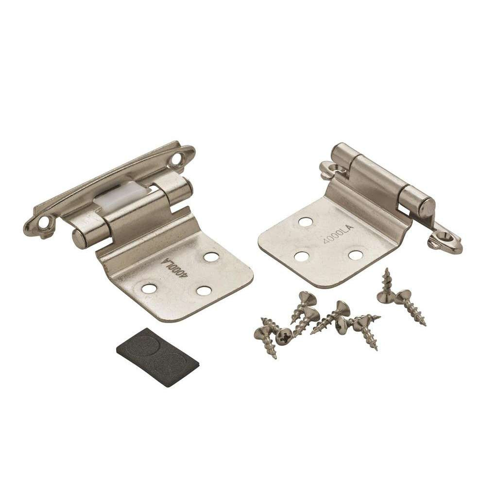 AMEROCK Self Closing Reverse Bevel Variable Overlay Cabinet Hinge (pair) in Polished Chrome BPR763026 Pair