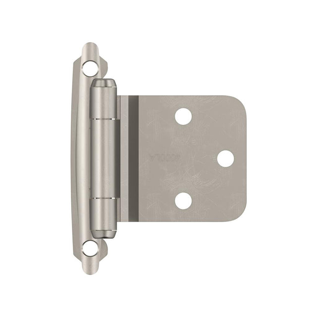 AMEROCK Self Closing Reverse Bevel Variable Overlay Cabinet Hinge (pair) in Satin Nickel BPR7630G10 Front View