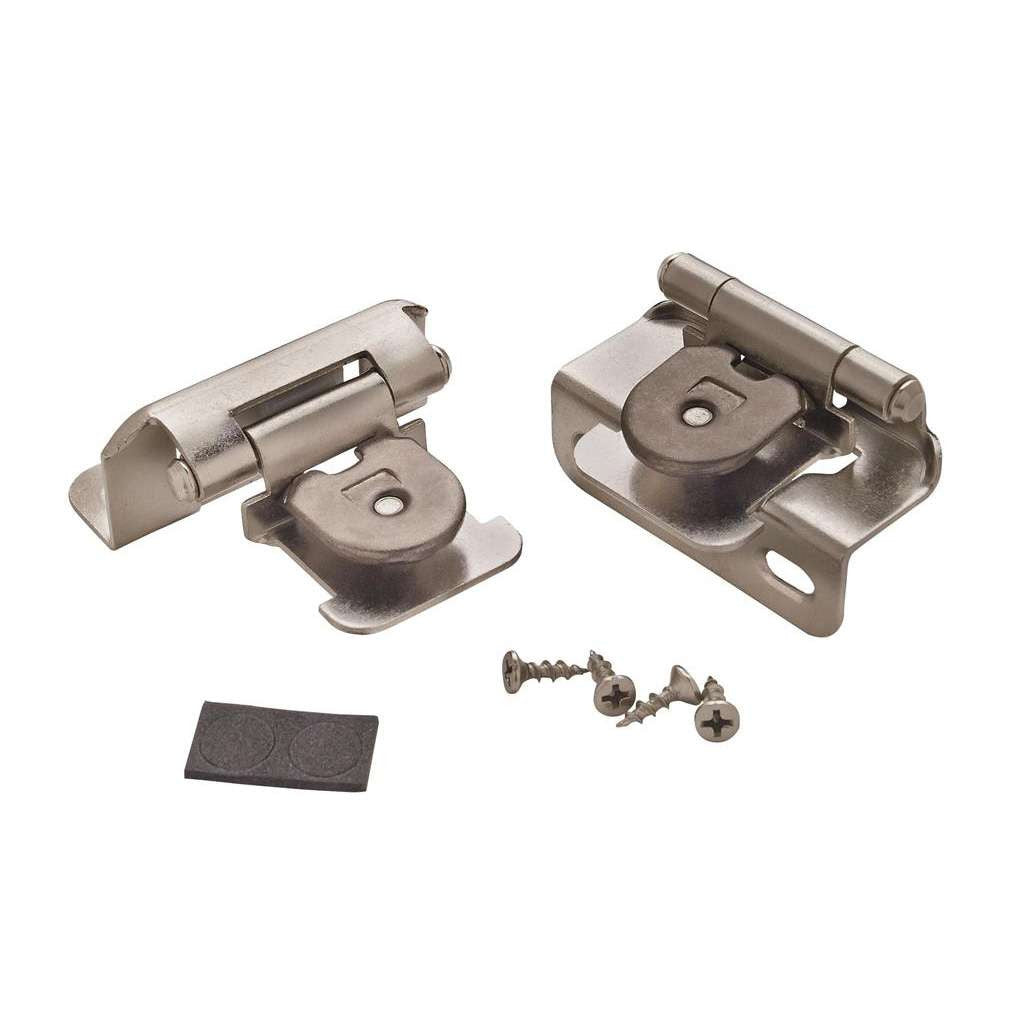 AMEROCK Single Demountable 1/2" Overlay Cabinet Hinge (pair) in Satin Nickel BPR8719FB Pair
