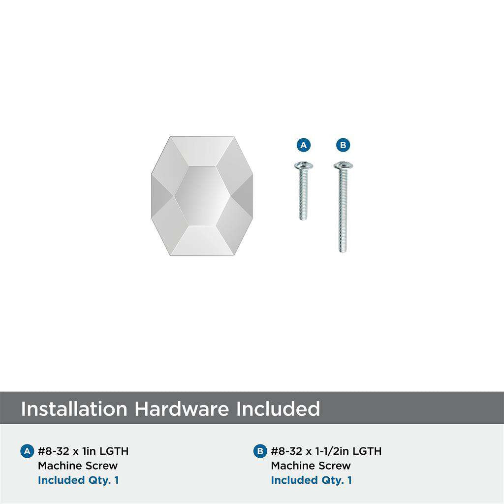 AMEROCK St. Vincent 1-5/8" Length Geometric Cabinet Knob in Chrome BP3664126 Installation Hardware