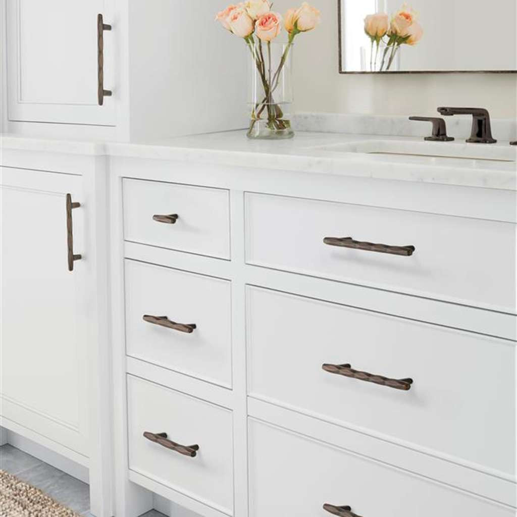 AMEROCK St. Vincent 2-1/2" Length Geometric Bar Knob in Oil Rubbed Bronze BP36642ORB on White