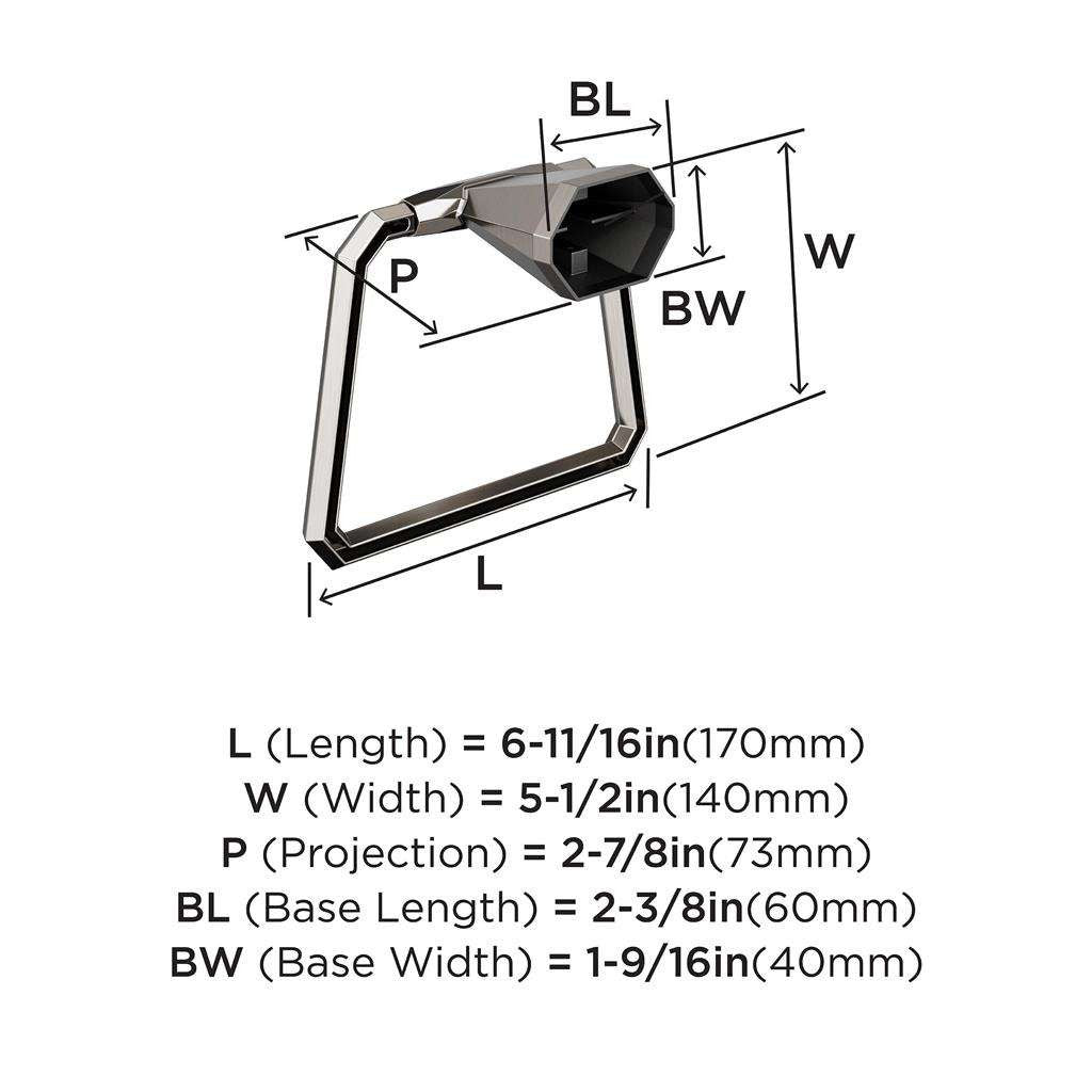 AMEROCK St. Vincent 6-3/4" Long Hanging Towel Ring in Brushed Nickel BH36042G10 Specs