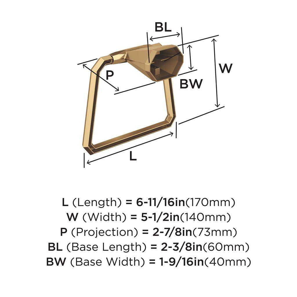 AMEROCK St. Vincent 6-3/4" Long Hanging Towel Ring in Champagne Bronze BH36042CZ Specs
