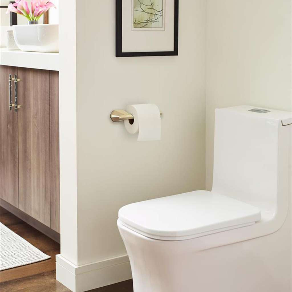 AMEROCK St. Vincent Single Post Toilet Paper Holder in Golden Champagne BH36041BBZ in Bathroom