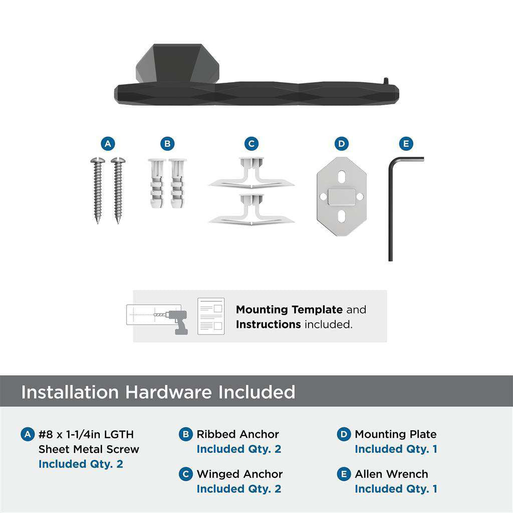 AMEROCK St. Vincent Single Post Toilet Paper Holder in Matte Black BH36041MB Installation Hardware