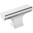 Main View of a Chrome Rectangle Cabinet Knob from Amerock's Status Collection BP3683626