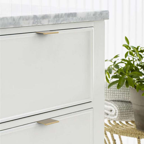 Amerock Streamline 2 Edge Pulls in Champagne Bronze 1-3/4" BP37190CZ Mounted